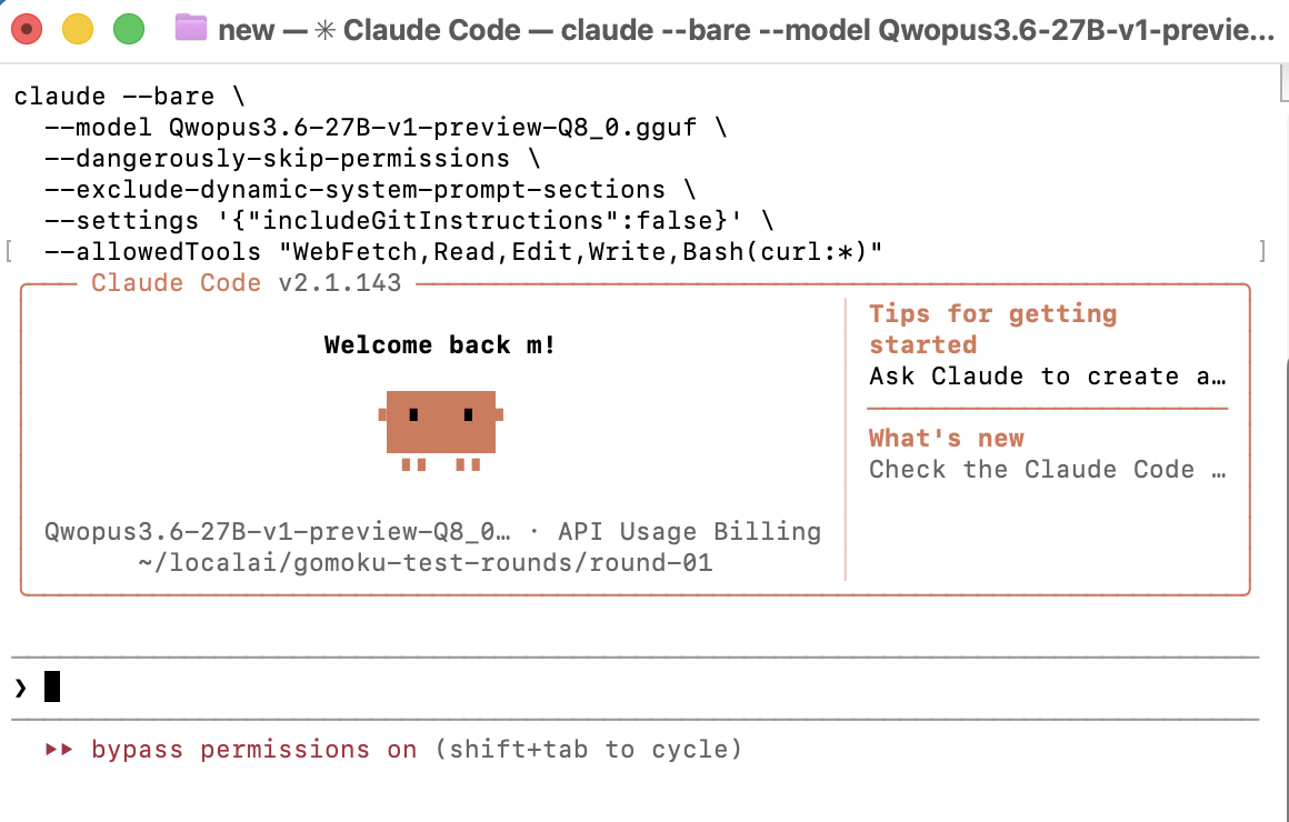 MacBook 上本地 llama-server 和 Claude Code 设置，使用 Qwen3.6 27B 模型